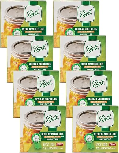 Ball Regular Mouth Canning Lids, 96 Count (8 Packs of 12)
