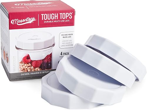 Masontops Tough Tops Plastic Lids, Wide Mouth