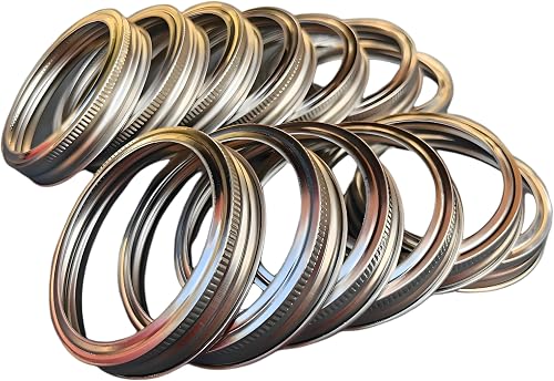 Stainless Steel Mason Jar Bands, Regular Mouth (12)