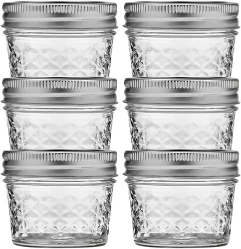 Ball 4 oz Quilted Crystal Jelly Jars, 6-Pack