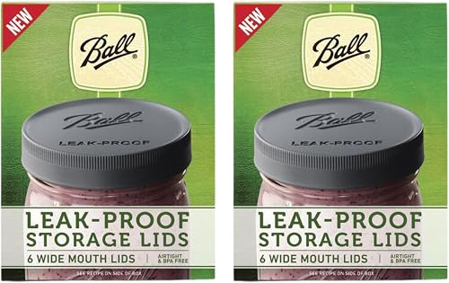 Ball Leak-Proof Plastic Storage Lids, Wide Mouth (12)