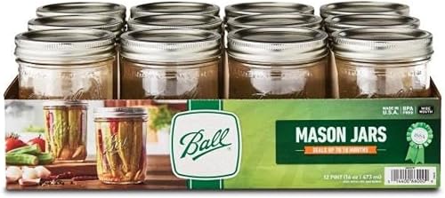 Ball Wide Mouth Pint (16 oz) Canning Jars, 12-Pack