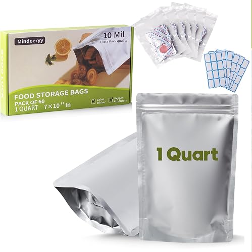 1-Quart Mylar Bags with Oxygen Absorbers (60)